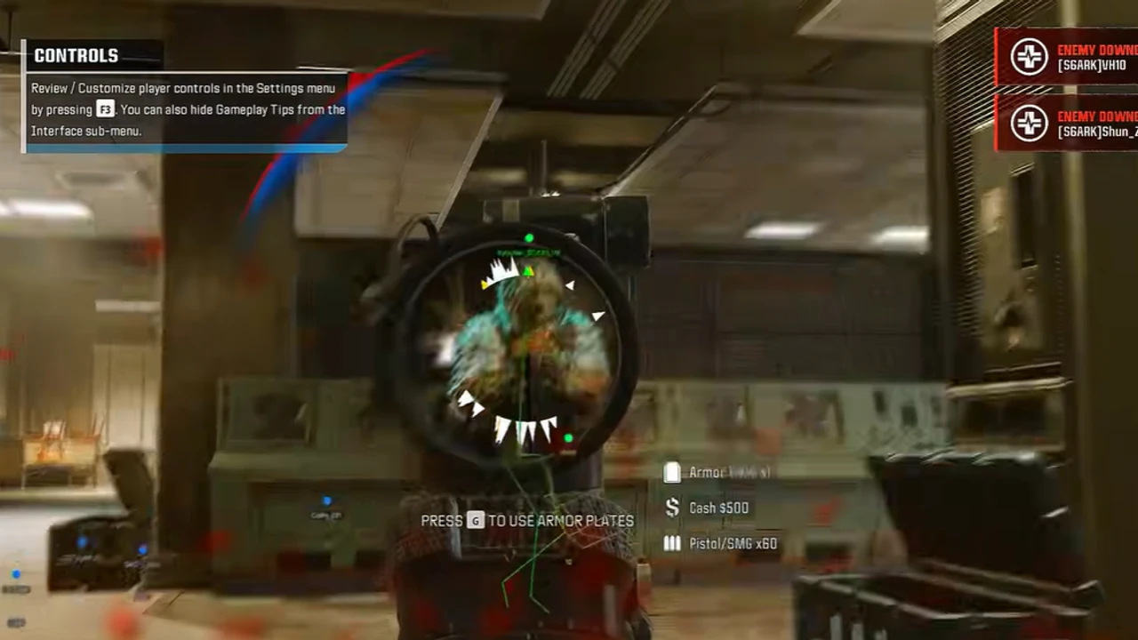 Warzone gameplay — scoped ESP lock on enemy